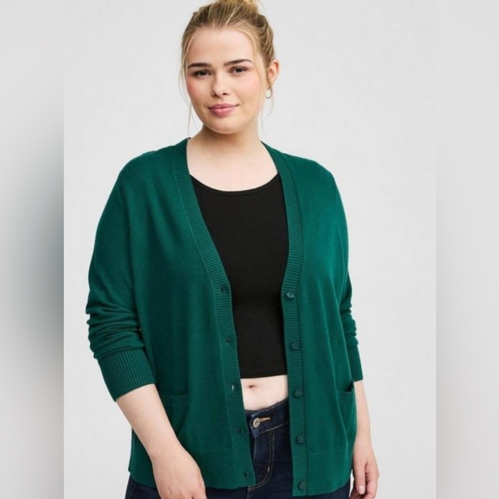 Torrid Everyday Cardigan Emerald Hunter Green